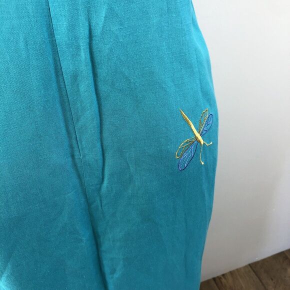 Donna Morgan Vintage Floral Embroidered Maxi Linen Dress Women’s 16 - Picture 12 of 16